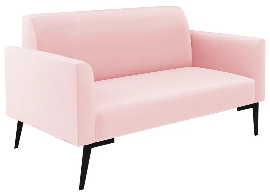 Sofá Namoradeira com 2 Poltronas Pés Villach Marisa Suede D03 - D'Rossi - Rosa Bebê