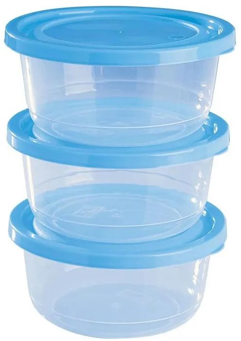 Kit Potes Redondos Azul 3 Peças