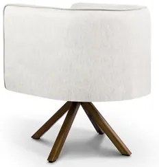 Poltrona Decorativa Giratória Base Giromad Madeira Betina A-48 Linho F