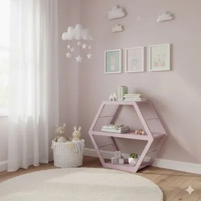 Mesa Auxiliar Lady Rosa 78x33x69 cm