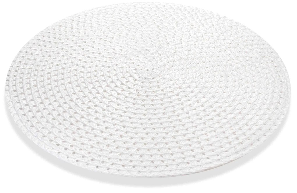 Jogo Americano Redondo de Plástico Branco 38 cm - D'Rossi