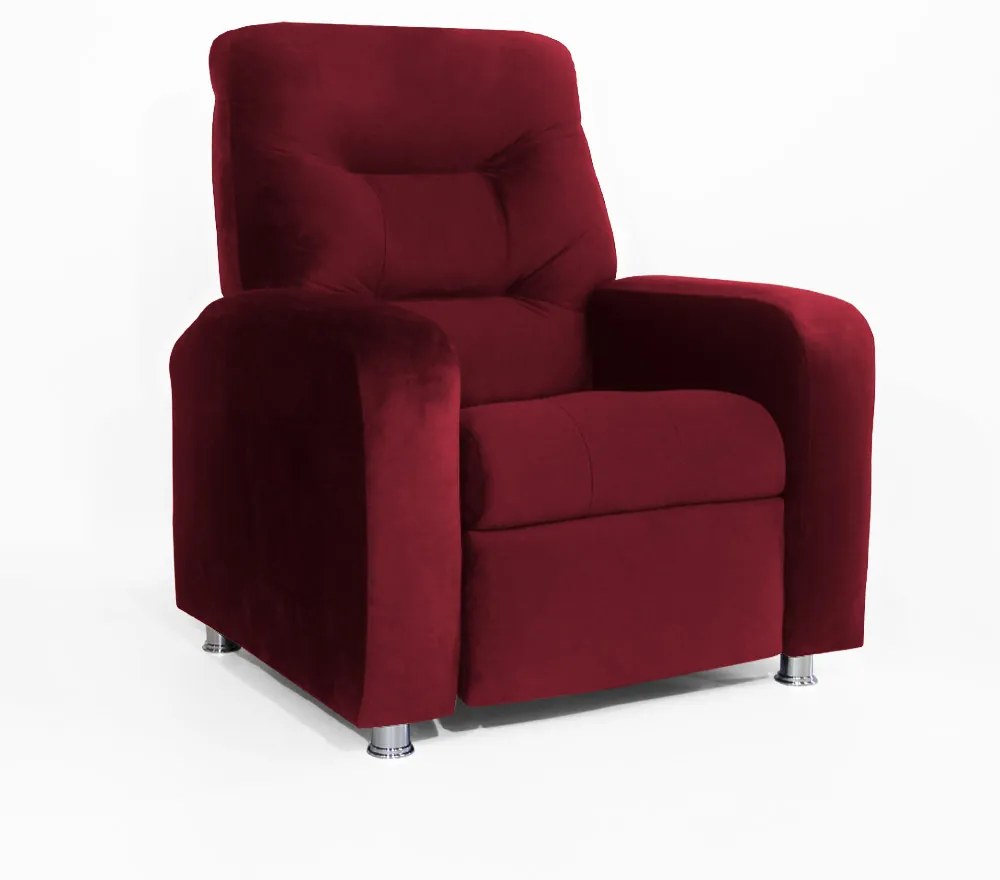 Poltrona Do Papai Reclinável Madri Suede Bordô