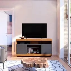 Rack Bancada para TV até 55 Polegadas 136cm Yara Noce Milano/Preto Fos