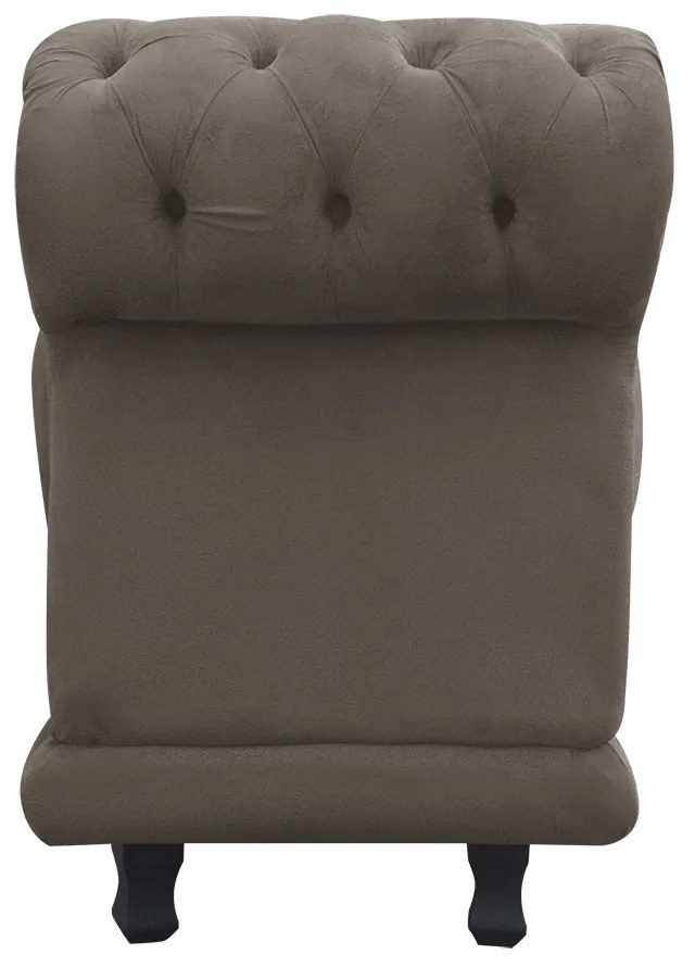 Kit 02 Recamier Barcelona Namoradeira Calçadeira Suede D'Rossi - Marrom Rato