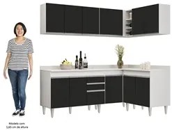 Armário de Cozinha Modulado de Canto 6 Peças CP29 Balcão com Tampo Bra