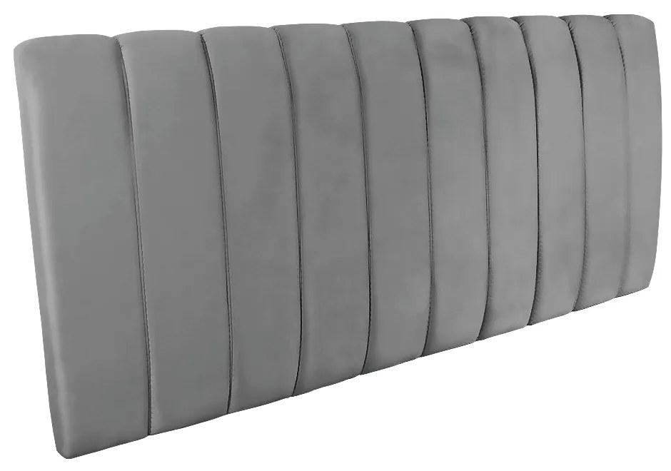 Calçadeira com Painel Olivia Queen 160 cm Veludo - D'Rossi - Cinza