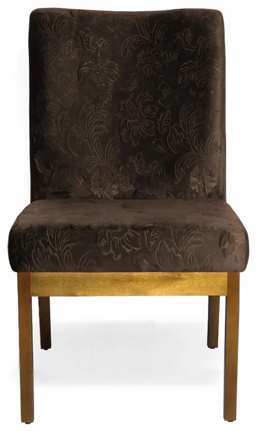 Cadeira Para Sala de jantar Eloisa Suede Floral Tabaco