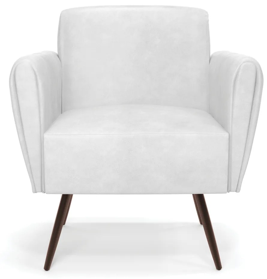 Kit 2 Poltronas Pés Palito de Ferro Bruna Corano D01 - D'Rossi - Branco