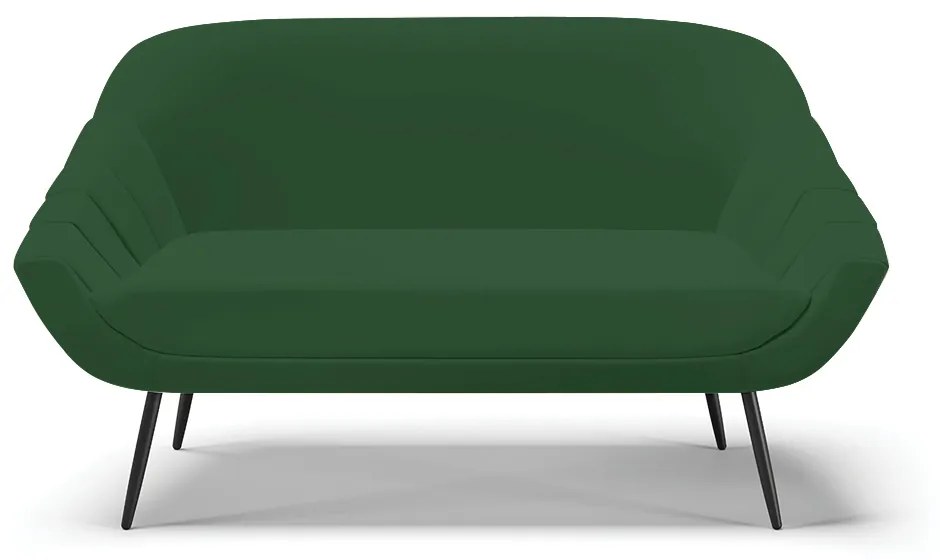 Kit 01 Namoradeira 02 Lugares e 01 Poltrona Giovana Veludo Pés Palito de Ferro D03 - D'Rossi - Verde Esmeralda