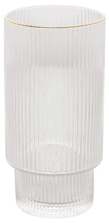 Jogo 2 Copos Altos De Cristal Com Borda Dourado Lines 400ml 28961 Wolff