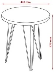 Mesa Lateral Redonda Base Aço Evolution Off White - Patrimar