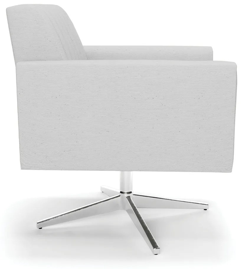 Kit 2 Poltronas Giratória Viena Gomada Linho Base Cromada D03 - D'Rossi - A05 Cinza