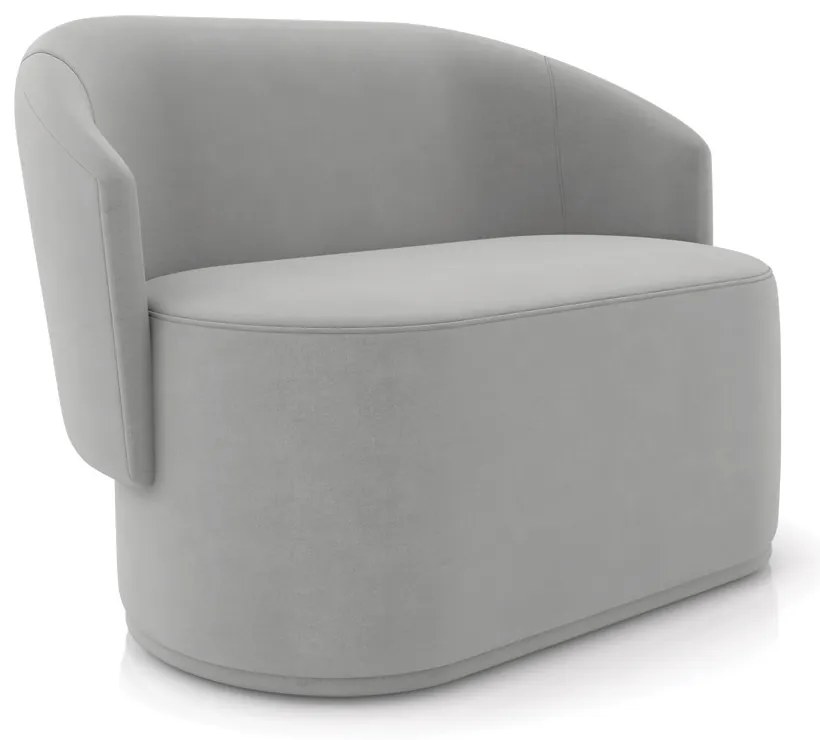 Sofá 2 Lugares Namoradeira Orgânica para Sala Malu Suede M11 - D'Rossi - Cinza