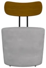 Kit 2 Poltronas Decorativas Redondas 53cm Le Moon Z32 Veludo Cinza - M