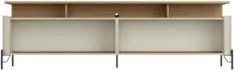Rack TV 55 Pol 180cm Portas Lisas Blen Louro/Luna/Preto I06 - Mpozenat