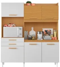 Armário de Cozinha Compacta 182cm Noir Cinamomo/Branco A15 - Mpozenato
