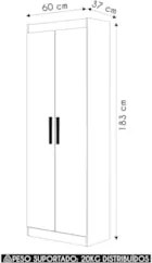Armário Multiuso Lavanderia 60cm Lorandel Branco A15 - Mpozenato