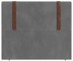 Cabeceira Cama Box Queen 160cm Estofada Glory Veludo Cinza Z04 - Mpoze