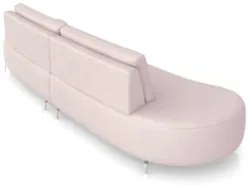 Sofá 4 Lugares 240cm Orgânico Pé Ferro Nagai Veludo Rose Z55 - Mpozena