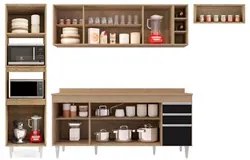 Armário de Cozinha Modulada 5 Peças CP17 Balcão com Tampo Castanho/Pre