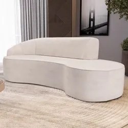 Sofá Living  4 Lugares 280cm Braço Esquerdo Mozart D06 Linho Cru - Mpo