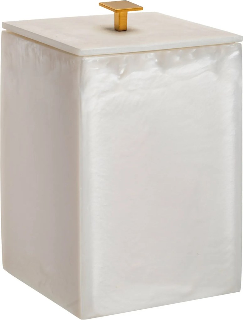 Lixeira de Piso Resina Madrepérola - Ouro Escovado  Ouro Escovado