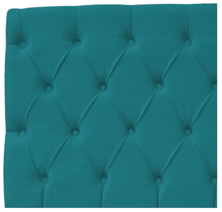 Cabeceira Estofada Liverpool 90 cm Solteiro Suede Azul Turquesa - ADJ Decor