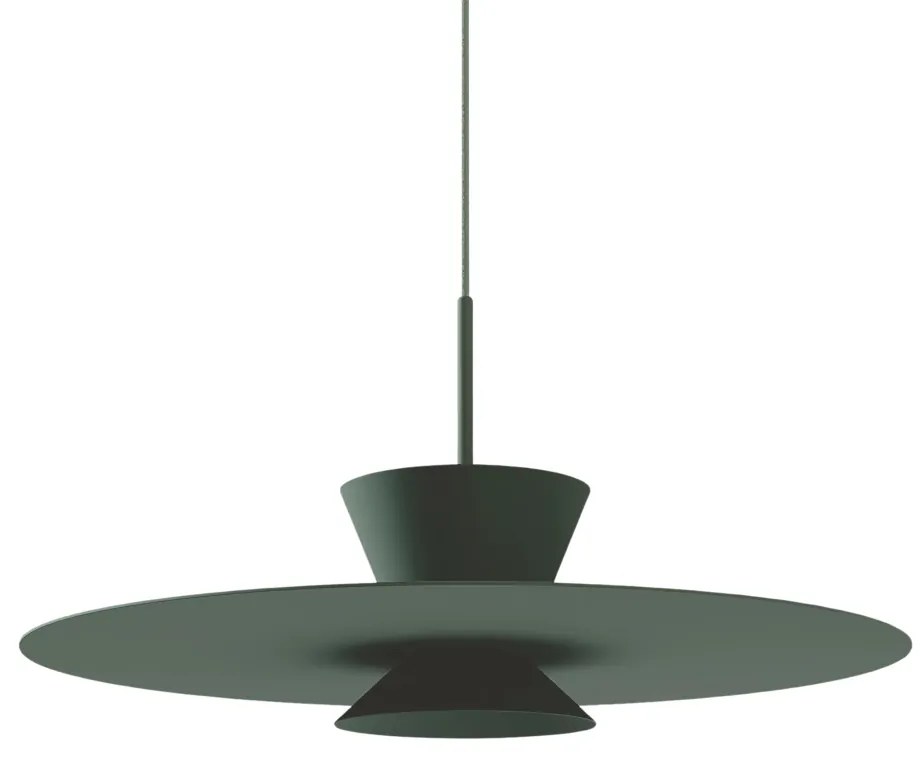 Pendente Tule Ø50X25Cm 1Xmr16 - Usina 25120/50 (OL-F - Verde Oliva Fosco, Igual a Cor 1)