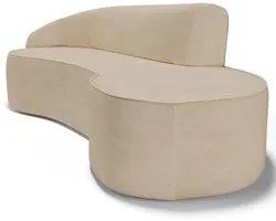 Sofá Living  2 Lugares 180cm Braço Esquerdo Mozart D06 Linho Bege Escu