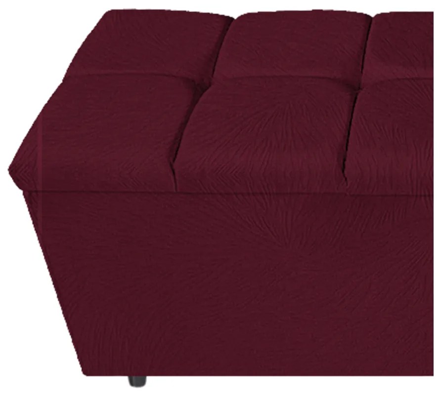 Calçadeira Estofada Manchester 90 cm Solteiro Suede Bordô - ADJ Decor