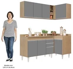Armário de Cozinha Modulado de Canto Esquerdo 4 Peças CP47 Balcão com