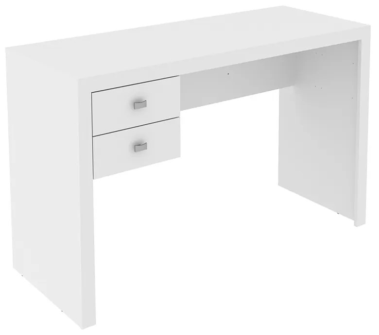 Mesa com 2 Gavetas para Escritório Home Office ME4123 MDP Branco G69 - Gran Belo