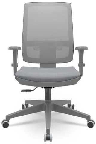 Cadeira Brizza Diretor Grafite Tela Cinza Assento Vinil Cinza Base RelaxPlax Piramidal - 66398 Sun House