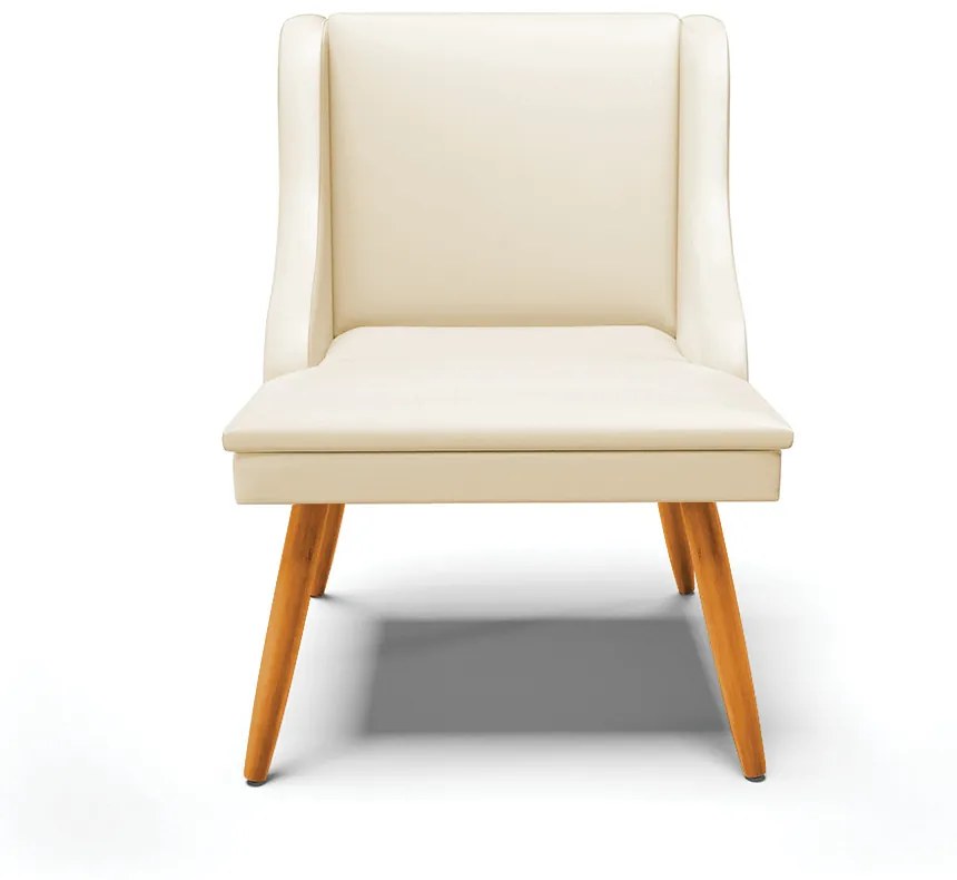 Kit 08 Cadeiras de Jantar Liz Corino Pes Palito Castanho D03 - D'Rossi - Bege