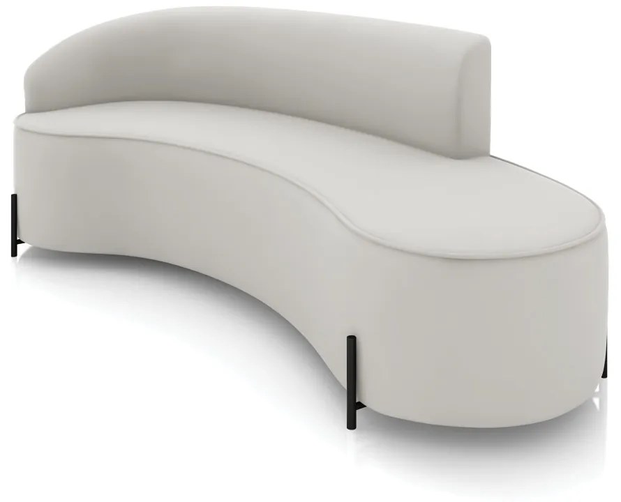 Sofá 4 Lugares Orgânico 220cm Pé Ferro Preto Morgan Veludo D03 - D'Rossi - Cinza