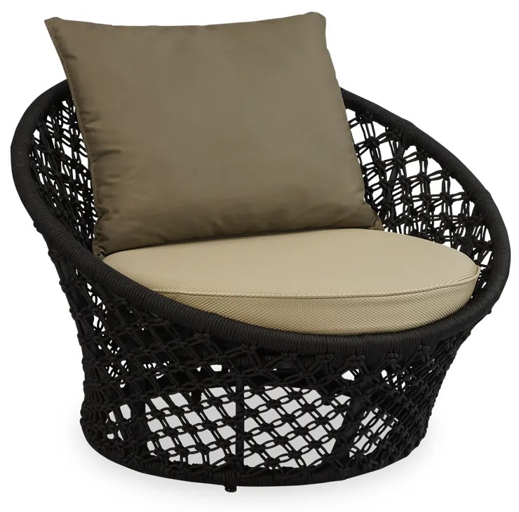 Poltrona Orbital Área Externa Trama Corda Náutica Estrutura Alumínio Eco Friendly Design Scaburi