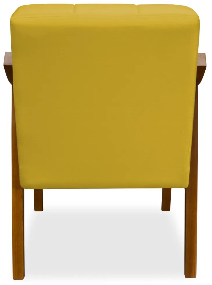 Poltrona Decorativa Vênus Veludo Amarelo