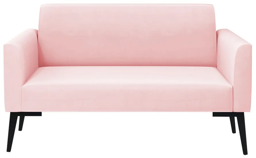 Sofá Namoradeira Pés Villach Marisa Suede D03 - DRossi - Rosa Bebê