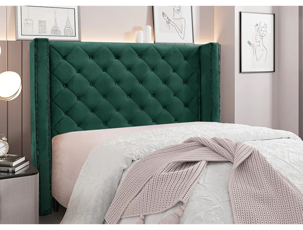 Cabeceira Cama Box Solteiro 90 cm Vicenza Veludo S04 - D'Rossi - Verde