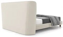 Cama Casal 140cm Com Cabeceira Many Z37 Veludo Bege - Mpozenato