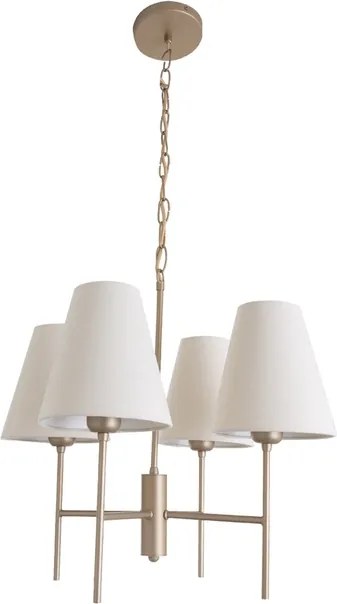 Lustre Tecido Aluminio Dourado 48X28cm Thomas