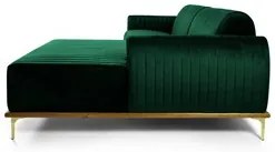 Sofá 350cm 6 Lugares com Chaise Direito Pés Gold Molino C-303 Veludo V