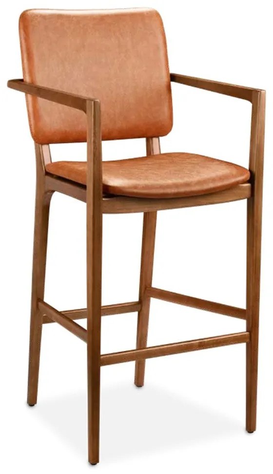 Banqueta com Braço Alexandra Estofada Estrutura Madeira Liptus Design Sustentável