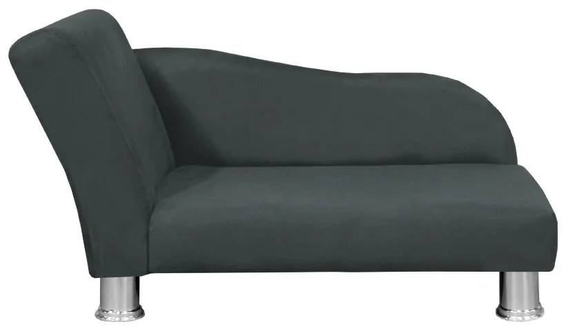 Divã Cama Pet Luxo para Cães E Gatos Elegante Confortável Suede Cinza Grafite