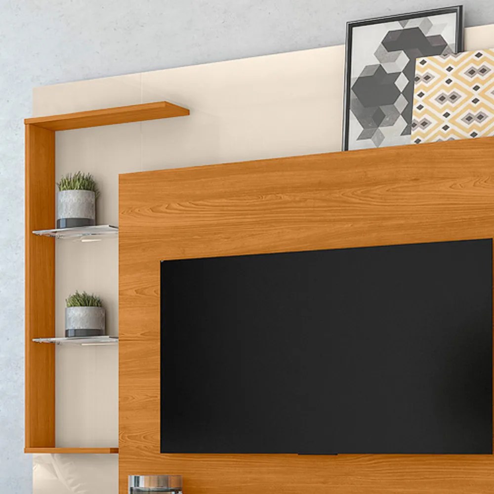 Estante de TV 50 Pol 160cm Sala de Estar Velora Cinamomo/Off White M20 - D'Rossi