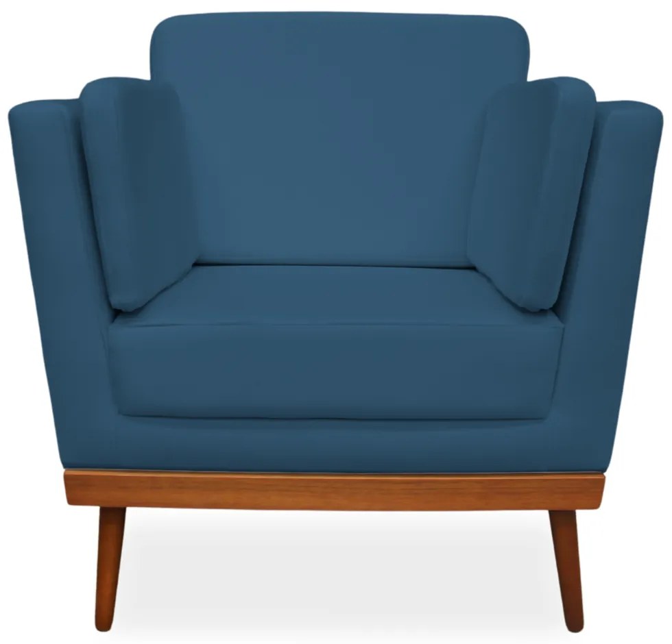 Poltrona Decorativa Siena Veludo Azul Marinho
