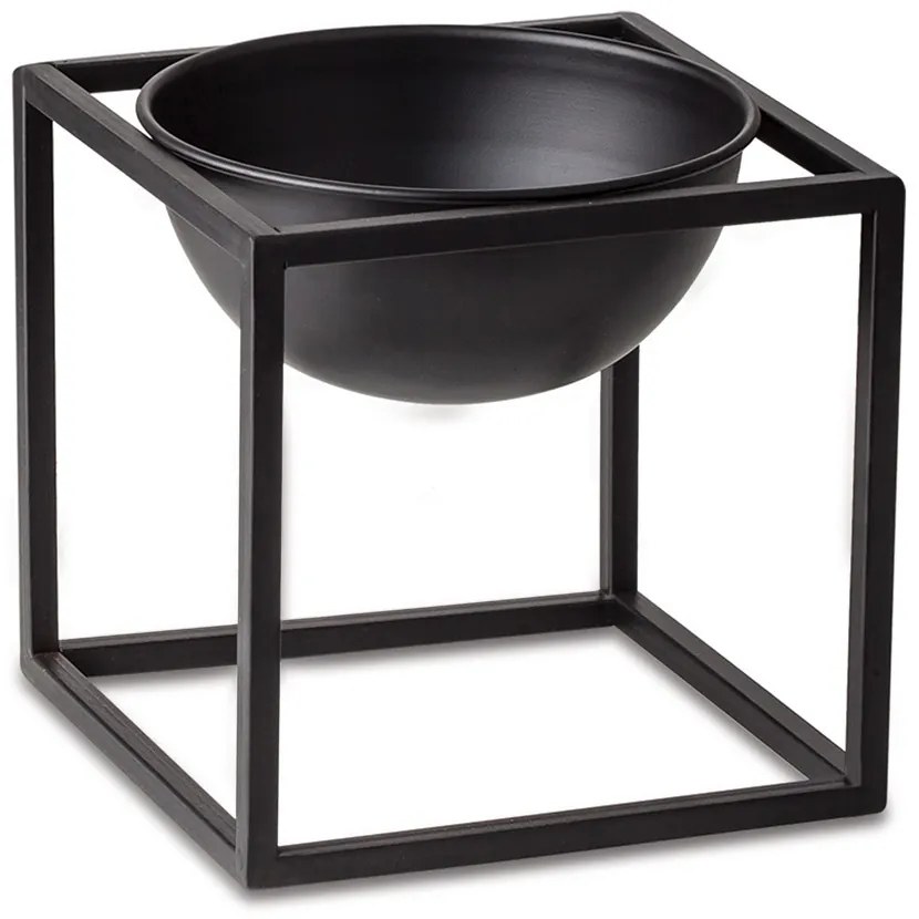 Kit 03 Cachepot com Suporte Metálico Preto - D'Rossi