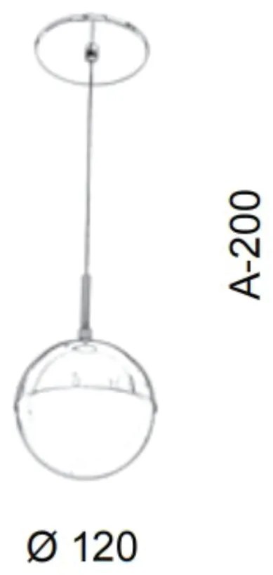 Pendente Globo Ø12X23Cm Metal E Globo Ø12Cm 01Xg9 |Old Artisan Pd-5509 (DOURADO FOSCO, FOSCO (BRANCO))