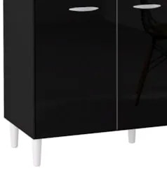 Armário de Cozinha CP01 Com Tampo 120cm Classic Z46 Preto - Mpozenato