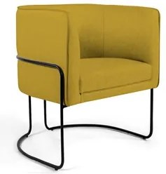Poltrona Decorativa Base Aço Betina C-279 Veludo Mostarda - Domi